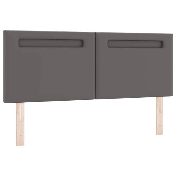 vidaXL LED Headboard Grey 160 cm Faux Leather
