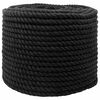 vidaXL Cotton Rope 10 mm 100 m Black 100% Cotton
