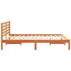 vidaXL Bed Frame with Headboard Wax Brown 140 x 200 cm Solid Pine Wood