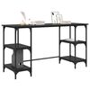 vidaXL Desk with Shelf Black Oak 140 x 50 x 75 cm Engineered Wood