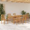 vidaXL Garden Dining Set 7 pcs Brown Solid Teak Wood