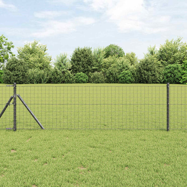 vidaXL Fence Post 12 pcs Grey 60 cm Powder-coated steel
