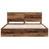 vidaXL Bed Frame with Headboard Old Wood 200 x 200 cm Solid Pine Wood