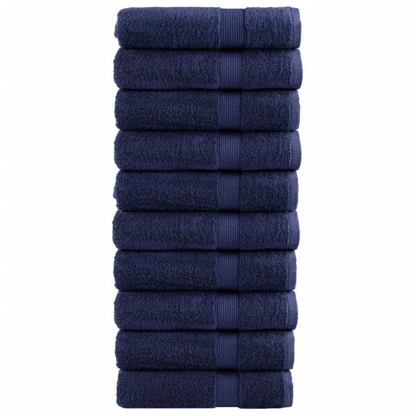 vidaXL Premium Hand Towels "SOLUND" 10 pcs Navy Blue 50x100 cm 600 gsm