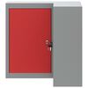 vidaXL Tool Cabinet with Shelf with Lock Red and Grey 55 x 55 x 55 cm
