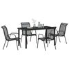 vidaXL Garden Dining Set 5 pcs Black Powder-Coated Steel