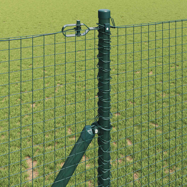 vidaXL Fence Post Green 25 x 1.4 m (25 x 25 mm mesh) Steel and PVC