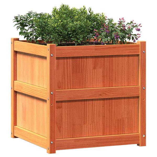 vidaXL Garden Planters 2 pcs Wax Brown Solid Wood Pine