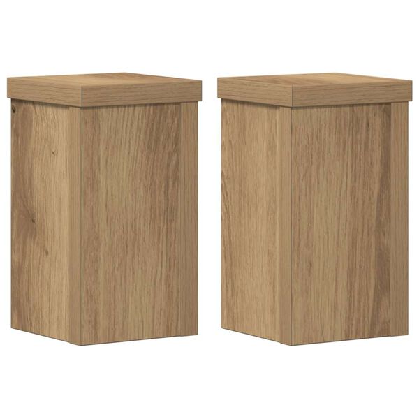 vidaXL Plant Stands 2 pcs Artisan Oak 10x10x18 cm Engineered Wood