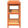 vidaXL Potting Table with Shelves Brown 108x45x86.5 cm Solid Wood Pine
