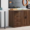 vidaXL Garage Storage Cabinet Brown Oak 40x51x85 cm Solid Wood Pine