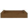 vidaXL Sandbox with Seats Honey Brown Square Solid Wood Pine