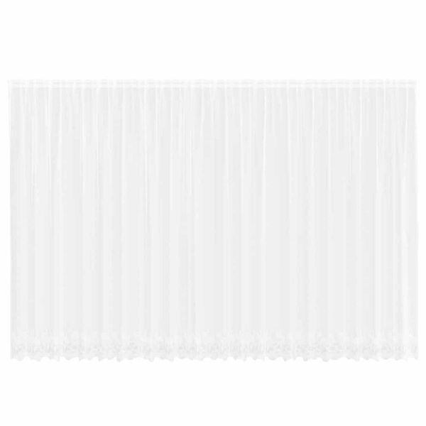 vidaXL Lace Curtain with Curtains Floral White 245 x 600 cm Polyester