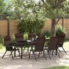 vidaXL Garden Dining Set 7 pcs Brown Powder-Coated Steel