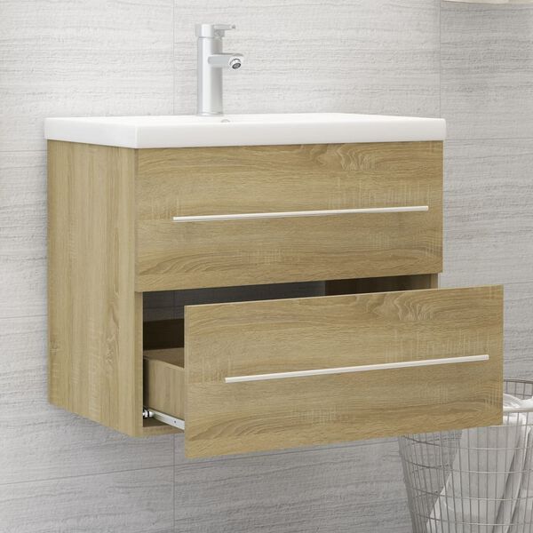 vidaXL Sink Cabinet Sonoma Oak 60x38.5x48 cm Engineered Wood