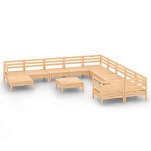 vidaXL Garden Lounge Set | Natural wood | Solid pinewood | Large | Modular