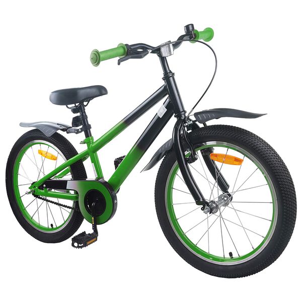 vidaXL Kids Bike 22'' for 7-12 Years Old Green Black