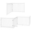 vidaXL Dog Gate with Door Foldable 6 Panels White 480 cm Poplar Wood