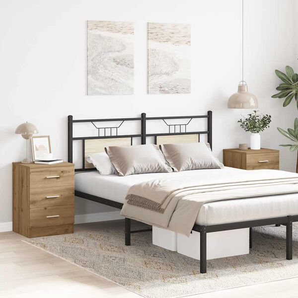 vidaXL Bedside Cabinets 2 pcs Artisan Oak 38x35x55 cm Engineered Wood