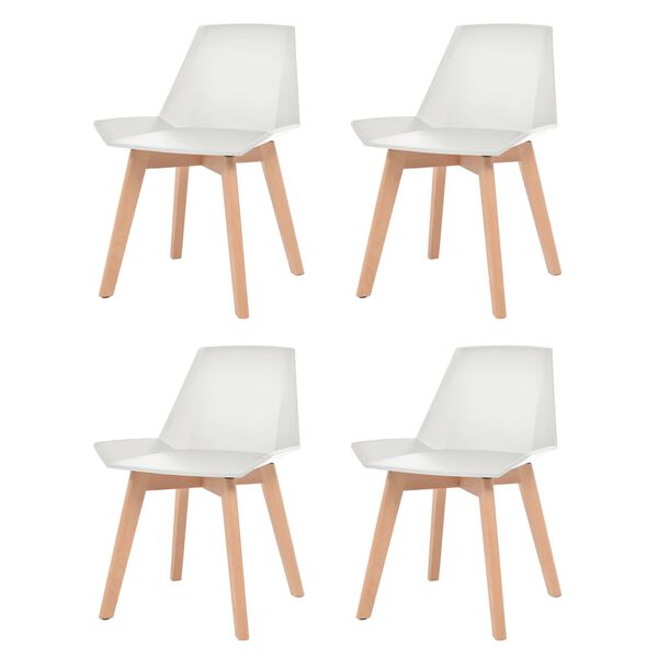 vidaXL Dining Chairs 4 pcs White Plastic
