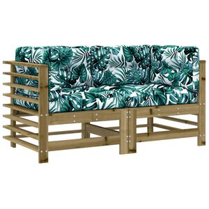 vidaXL Corner Sofas with Cushions 2 pcs Impregnated Wood Pine