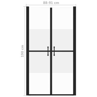 vidaXL Shower Door Half Frosted ESG (88-91)x190 cm