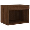 vidaXL Bedside Cabinet with LED Lights Wall-mounted Brown Oak