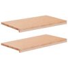 vidaXL Window Sills 2 pcs Natural 80x 40 x 2 cm Solid Beech Wood