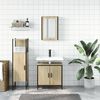 vidaXL 3 Piece Bathroom Furniture Set Sonoma Oak Engineered Wood