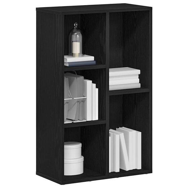 vidaXL Bookcase Black Oak 50x25x80 cm Engineered Wood