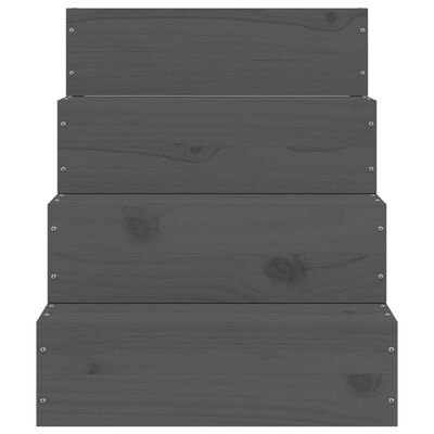 vidaXL Pet Stair Grey 40x49x47cm Solid Wood Pine