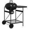 vidaXL Outdoor Grill with Wheel Black 91 x 71 x 107 cm Metal
