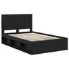 vidaXL Bed Frame with Headboard Black 135 x 190 cm Solid Pine Wood
