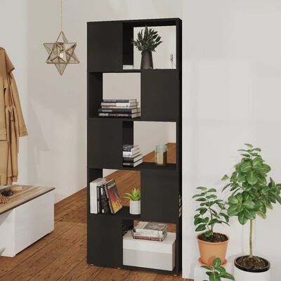 vidaXL Book Cabinet Room Divider Black 60x24x155 cm Engineered Wood