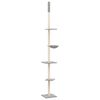 vidaXL Floor to Ceiling Cat Tree Light Grey 263.5-289.5 cm