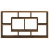 vidaXL Wall Display Shelf 8 Compartments Brown Oak