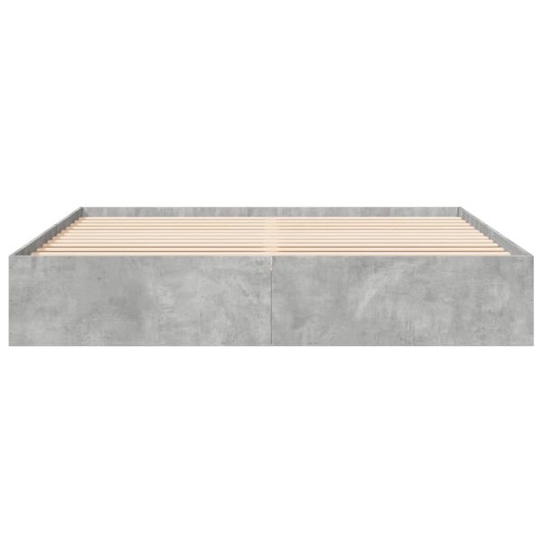 vidaXL Bed Frame without Mattress Concrete Grey 180x200 cm Super King