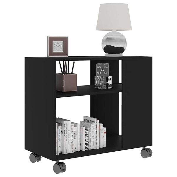 vidaXL Side Table Black 70x35x55 cm Engineered Wood