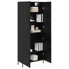 vidaXL Highboard Black Oak 69.5 x 34 x 180 cm Engineered Wood