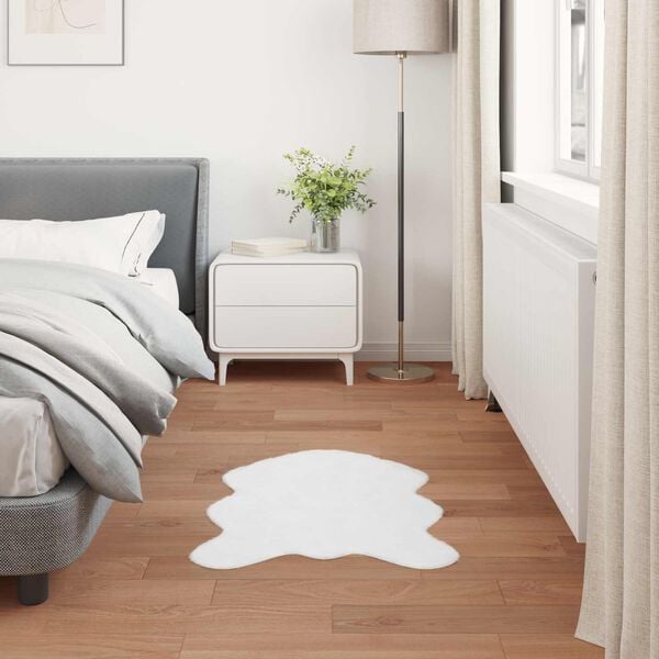 vidaXL Faux Rabbit Fur Rug Olite White 50 x 80 cm Polyester
