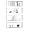 vidaXL Wall Cube Shelf 4 pcs White 80x15x26.5 cm Engineered Wood