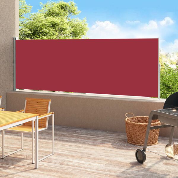 vidaXL Patio Retractable Side Awning 180x500 cm Red