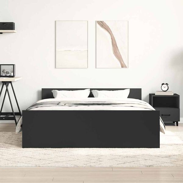vidaXL Bed Frame without Mattress Black 140x200 cm