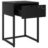 vidaXL Nightstand Black 38x35x54 cm Steel