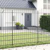 vidaXL Garden Fence 3 pcs Grey 170 x 225 cm Powder-Coated Steel