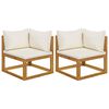 vidaXL Sectional Corner Sofas 2 pcs with Cushions Solid Wood Acacia