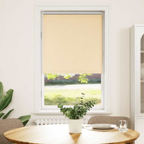vidaXL Roller Blind Blackout Beige 75x130 cm Fabric Width 70.7 cm Polyester