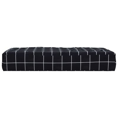 vidaXL Pallet Cushion Black Check Pattern 60x60x8 cm Oxford Fabric