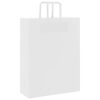 vidaXL Paper Bags 250 pcs with Handles White 32x12x42 cm