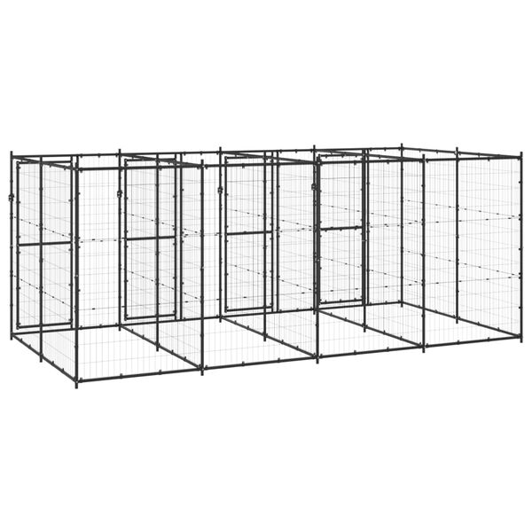 vidaXL Outdoor Dog Kennel Steel 9.68 m²